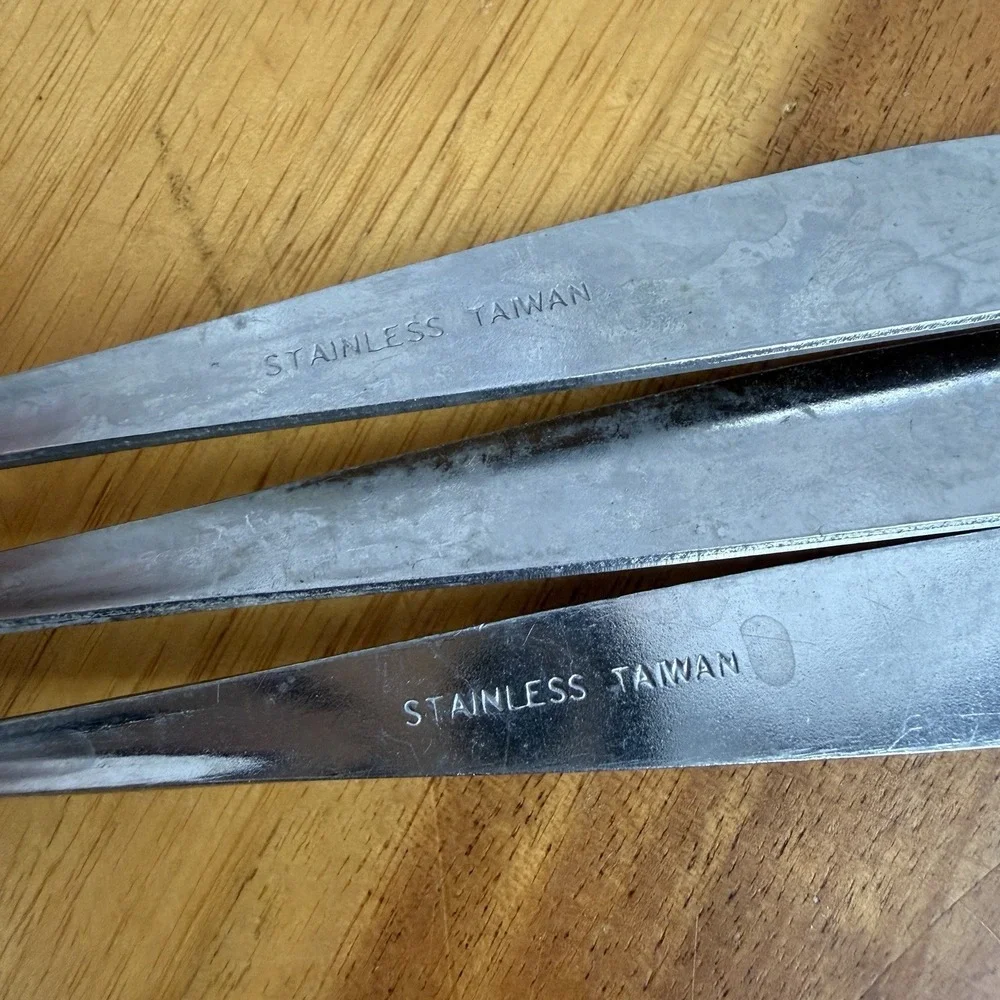 3‎ Vintage Taiwan Stainless Steel Serrated Grapefruit Citrus Spoons Replacement